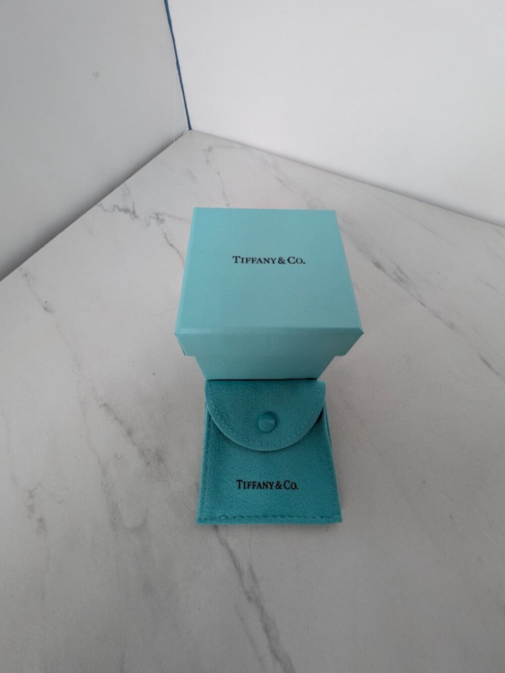 Medium Tiffany & Co Square Box with Jewelry Puch